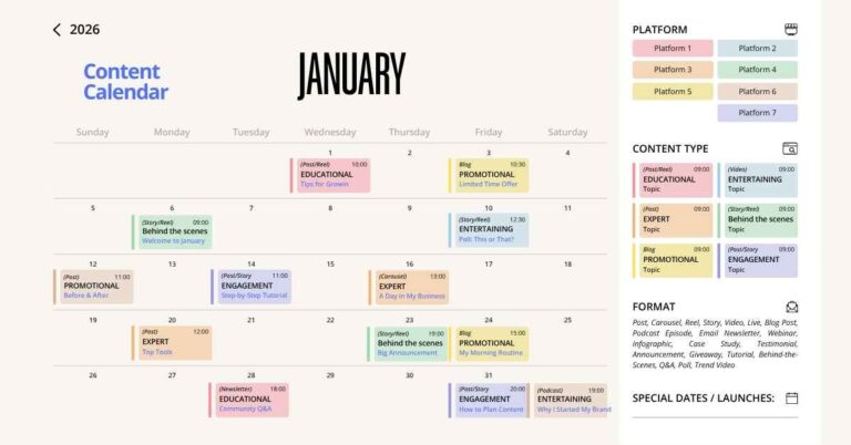 Content calendar