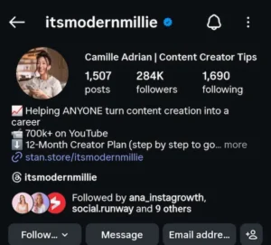 Instagram bio