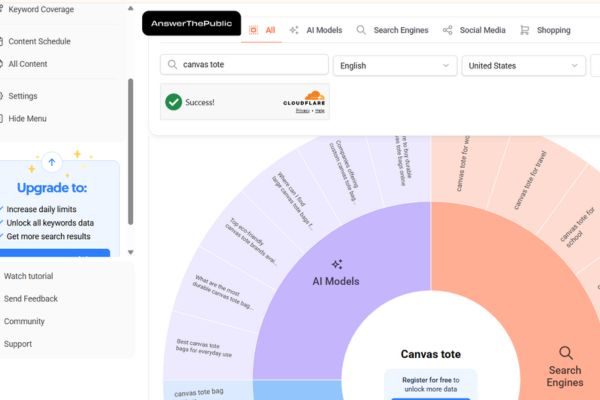 AnswerThePublic search visualization wheel displaying long-tail search ideas