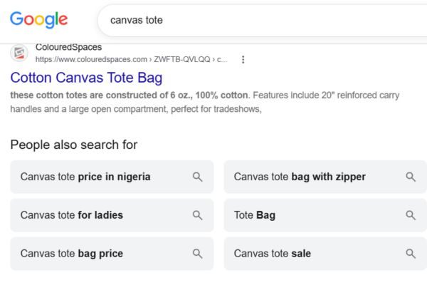 Google search results page displaying the People also search for box